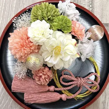 화려한 성인식 일본 의류 후리소데 시치고산 머리 장식 세트