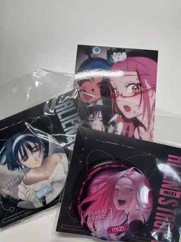 Alien Stage SUA & MIZI 배지 세트 + 엽서