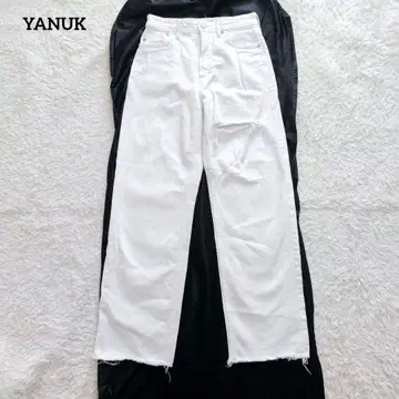 IENA YANUK 별주 LEA WHITE 컷오프 와이드 데님