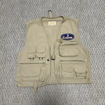 베이지 낚시용 조끼 6 포켓