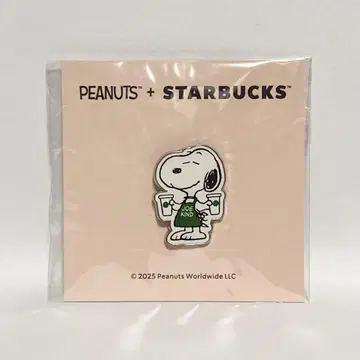 Starbucks PEANUTS 스누피 핀 배지 핑크