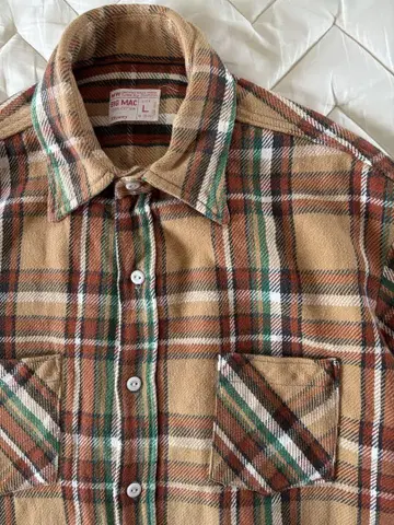 70s BIGMAC 플란넬 셔츠 L vintage 뱀 플란넬 옴브레