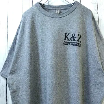 GILDAN 기업 프린트 빅 사이즈 티셔츠 그레이 2XL 구제 의류