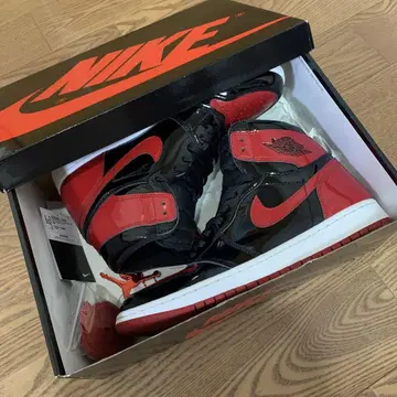 [ 새상품급 ] us10 ( 28cm ) jordan1 페이턴트 브레드