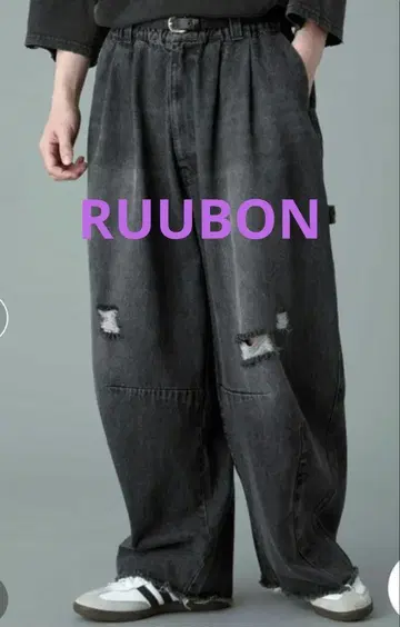 RUUBON 데미지 가공 데님 팬츠