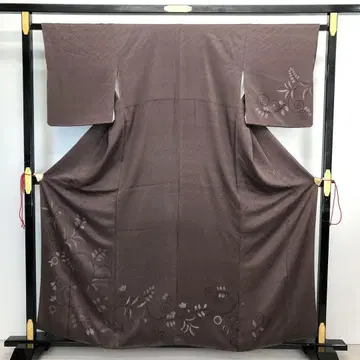 츠케사게 꽃+덩굴 패턴 금채 애쉬 브라운 KK-1755