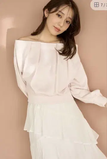 오프숄더 턱 맨투맨 핑크 snidel 스나이델
