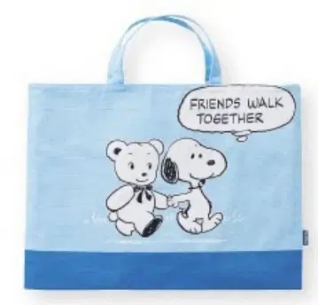 새상품 파밀리아 스누피 콜라보 레슨 백 PEANUTS 블루