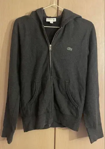 LACOSTE 그레이 풀 집업 후드티 US XXS