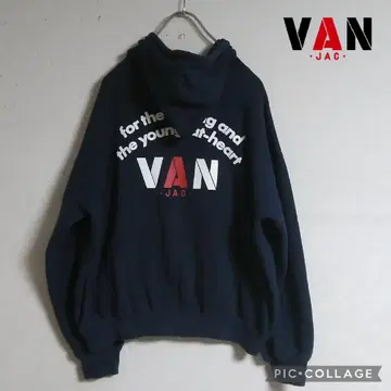 VAN jac 지퍼 후드티 네이비 아치 로고