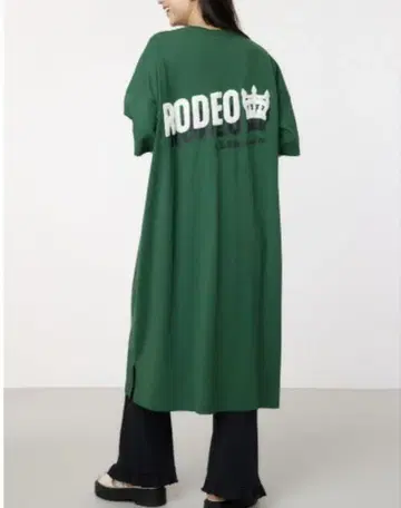 새상품 RODEO 롱 셔츠 원피스 그린 로데오 루즈핏