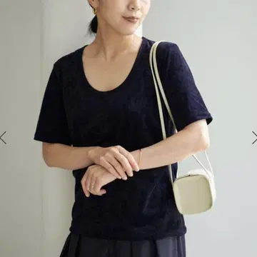 Plage 플라주 velour T셔츠 네이비