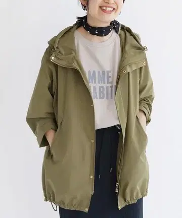 IENA P/C 타프타 후데트 블루종 카키 이에나