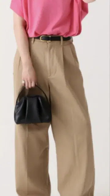 Spick & Span 가먼트 다이 스트레치 와이드 팬츠