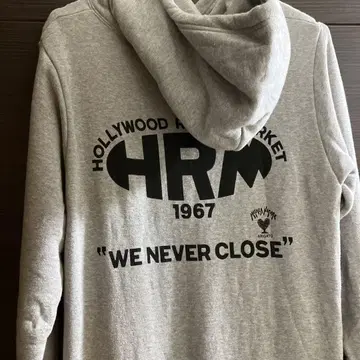 HRM 후드 부착 롱 원피스 그레이