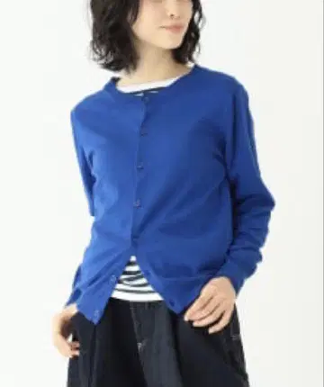 새상품 빔즈 보이 BEAMS BOY 크루넥 가디건 블루