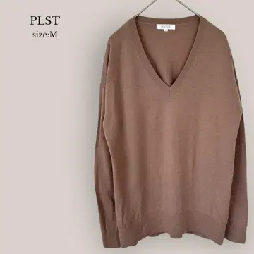 플라스테 PLST V넥 스웨터 얇은 소재 모 100% 루즈핏 MUJI M