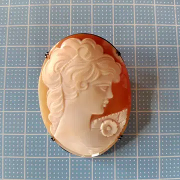 카메오 조각 쉘 브로치