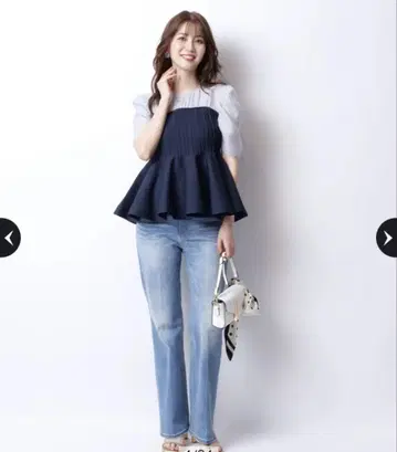 JUSGLITTY 센터 프레스 슬림 레그 데님