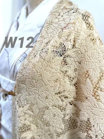 W-12 얇은 겉옷 베이지 레이스 절개 모몽가 코트 기모노 긴 겉옷 겉옷