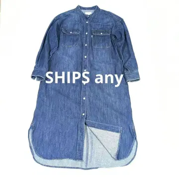 SHIPS any 밴드 카라 데님 원피스 겉옷