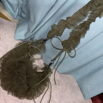 프라이아이디 튤 프릴 백 숄더 백 핸드폰 스트랩