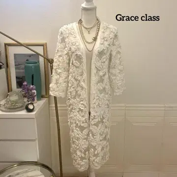 [ 4만엔 ] Graceclass 테이프 자수 레이스 가디건