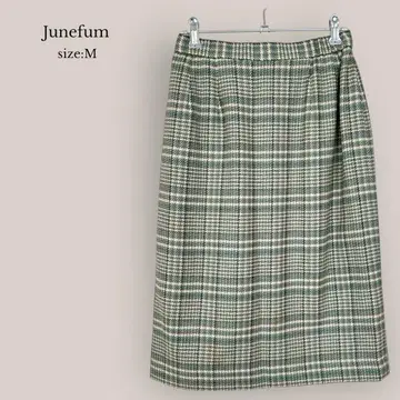 Junefum 온워드 카시야마 타이트 스커트 체크 종아리 기장 슬릿