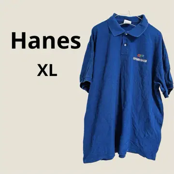Hanes BIRMINGHAM 자수 파랑 피케 셔츠 XL