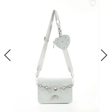 evelyn 하트 파우치 숄더백 아이스 그레이