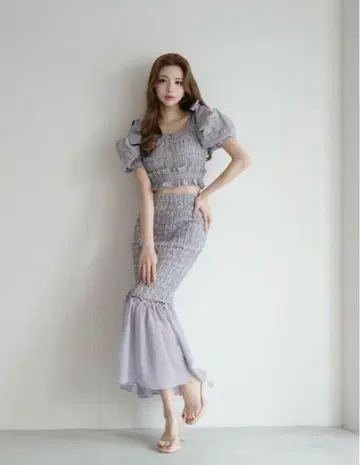 랜디 스트링 코어 오프숄더 셔링 셋업