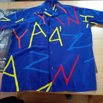 야자와 에이요시 한정판 600장 92년식 하와이안 셔츠 파란색