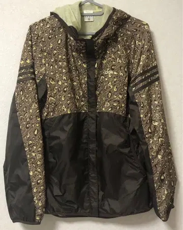 adidas 후드 부착 레오파드 무늬 윈드브레이커 나일론 자켓