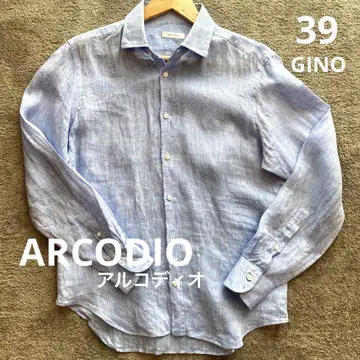 ARCODIO GINO 프렌치 린넨 셔츠 색스 블루 39