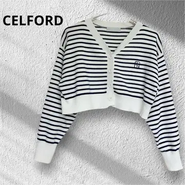 CELFORD 셀포드 2024 크롭 기장 보더 가디건