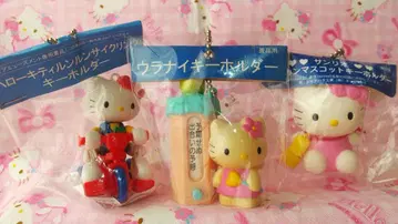 키티 자전거 점술 인감 마스코트 키링 레트로 산리오