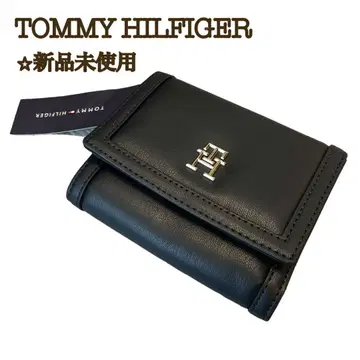 [ 새상품 ] 타미힐피거 3단 플랩 지갑 네이비