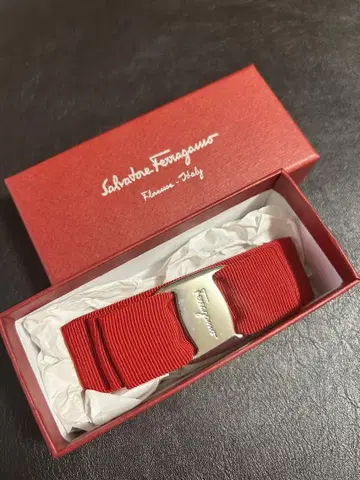 Salvatore Ferragamo 머리핀 리본 레드 빨간색