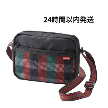 파밀리아 숄더백 (블랙 베이스 빨간색 계열 체크) 미사용