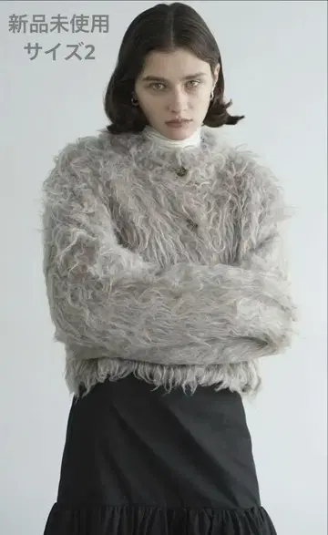클라네 SHAGGY SHORT KNIT CARDIGAN
