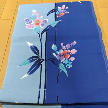 면 염색 꽃무늬 유카타 옷감