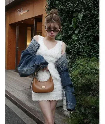 darich 트위드 프린지 미니 원피스