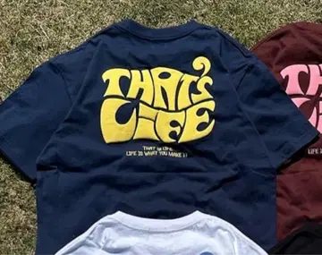 THAT'S LIFE 네이비 반팔 셔츠