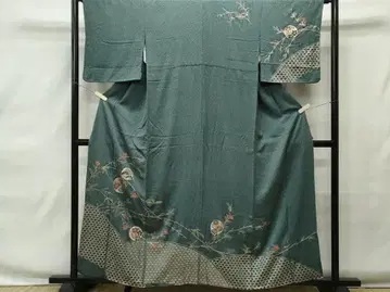 호몬기 울타리 가지 꽃 문양 금채 순수 실크 일품