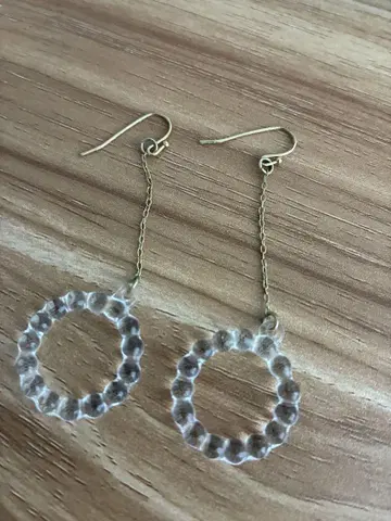 클리어 아크릴 후프 귀걸이 골드 도금