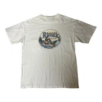 80s USA제 BANANA REPUBLIC 로고 포켓 Tee M