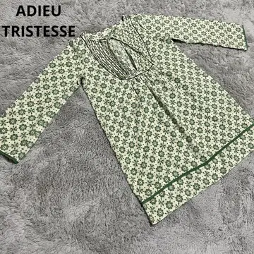 ADIEU TRISTESSE 꽃무늬 튜닉 리본 울 긴팔