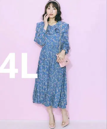 4L 플라워 프린트 빅 칼라 원피스 빅 사이즈 marun