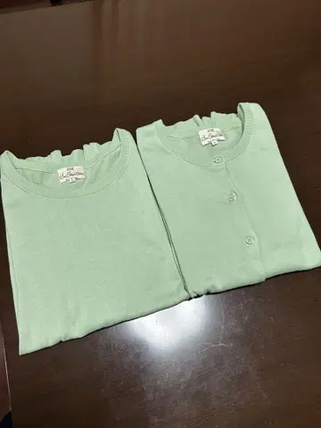 민트 그린 긴팔 반팔 앙상블