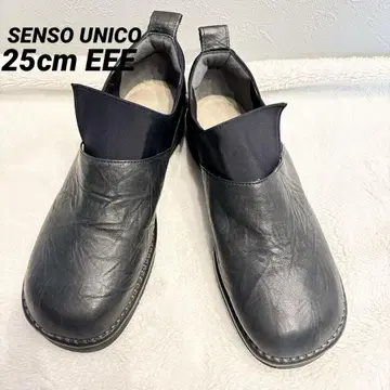 센소유니코  jiu 천연 가죽 가죽 슬립온 25cm EEE 일본제